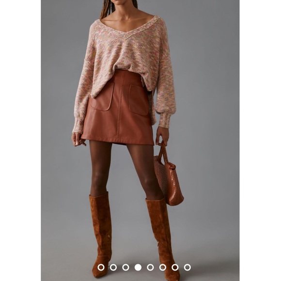 Anthropologie Pilcro Deep-V Neck Sweater Oversized XXS ANTHRO New Space Dyed NWT - Picture 5 of 12